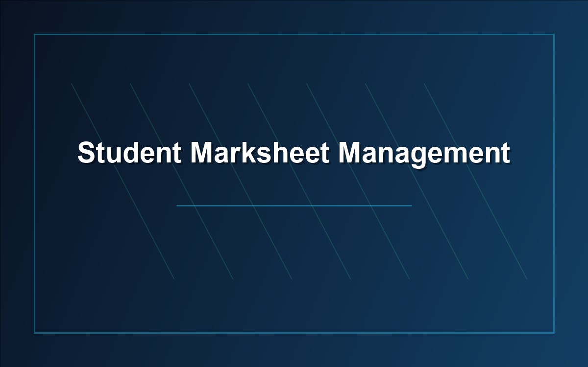 Student marksheet management preview