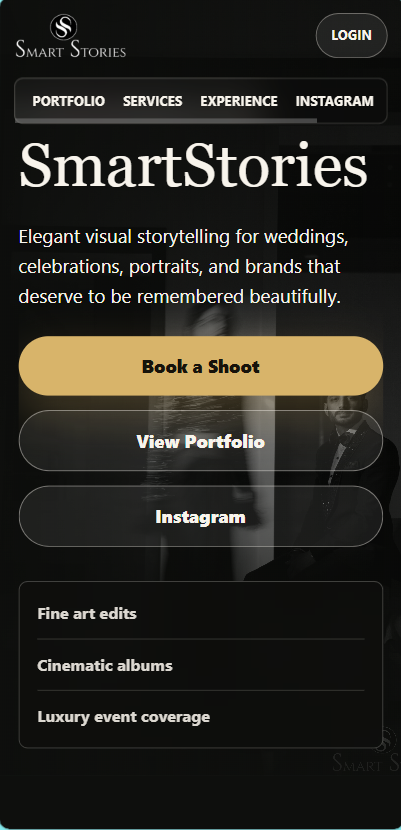 Smart Stories public website screenshot